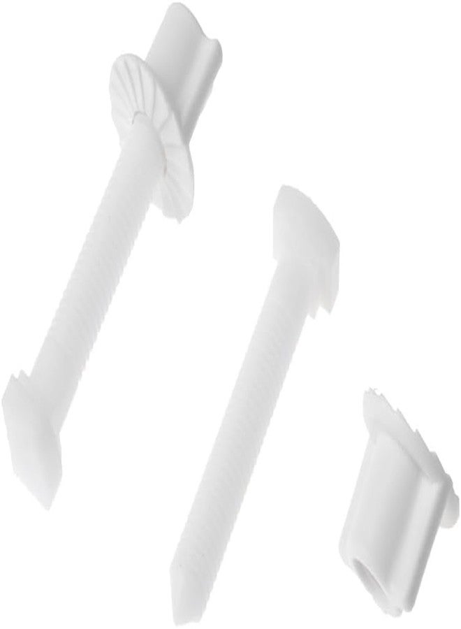 aoukoslt 2Pcs White Plastic Toilet Seat Screws and Nuts with Washers, Hinge Bolts Screws Hinges Replacement Parts for Mounting Toilet Seats Toilet Lid, Toilets and Toilet Parts - Image 2
